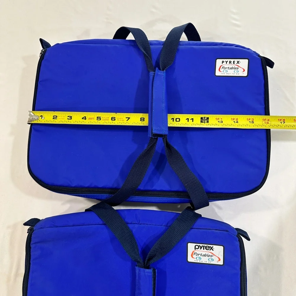 Pyrex Portables Insulated Thermal Casserole Carrier Bag Blue Set of 2 Hot Pocket